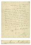 James Buchanan Letter of Recommendation Signed -- ...Wm. Richard Goodchild was in my employment as head servant & waiter at the White House during the period I occupied it...